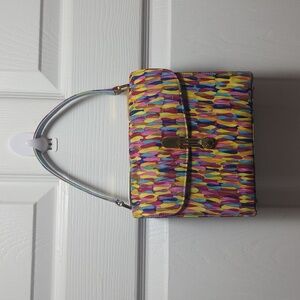 Vintage Multi Color Pattern Handbag Purse 1960s